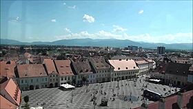 Stunning Aerial Perspective of Historic Sibiu in Romania