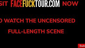 Blonde vixen candee licious swallows cock in domination face fuck tour