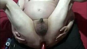 bisexual male experiences insertion by dildo machine in anal area part 2