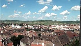 Stunning Aerial Perspective of Historic Sibiu in Romania