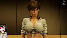 Playful Fox Artemis Enjoys Doggystyle Adventures in Animated Game with Big Tits and Cum in Mouth