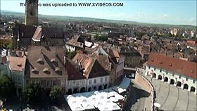 Stunning Aerial Perspective of Historic Sibiu in Romania