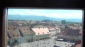 Stunning Aerial Perspective of Historic Sibiu in Romania