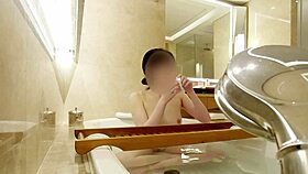 Student bathing in hotel shower 😍