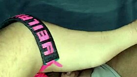 Masturbating pussy while watching porn movie