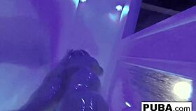 Sexy wrestler uses double toys 😏