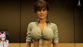 Playful Fox Artemis Enjoys Doggystyle Adventures in Animated Game with Big Tits and Cum in Mouth