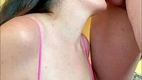 the slutty stepsister with big boobs gets excited teasing her brother's boner