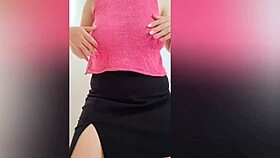 sexy student in black skirt recording hot solo vid! 📹