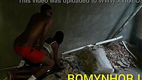 Construction worker in Rio meets stepdaughter at work site.