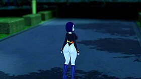 Raven gives joi and facial in dark forest