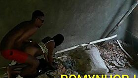 Construction worker in Rio meets stepdaughter at work site.