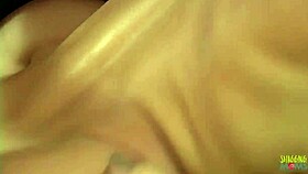 Busty beauty enjoys hardcore double penetration after sucking hard dicks