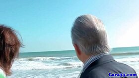 Mature skank picks up geriatrics for handjob fun