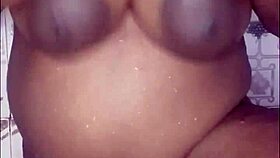 black thick ebony fucks and dances bathing in shower