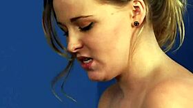 hot peach in blowbang gets bukkake on face while sucking cocks