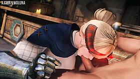 i fuck cute blonde demon in skyrim deepthroat tits anal