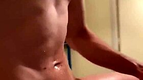 oiled body bent over for doggystyle fucking, smiley