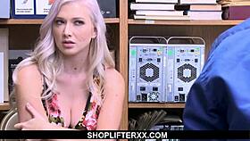 Shoplifting teen 18+ gets her pussy slammed by LP officer Emily Right.