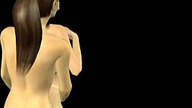 two cute girls in 3d cartoon explore lesbian fun with kisses and pussy rubbing in various positions