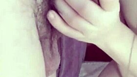 girlfriend teases on balcony and plays with pussy