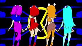Pacman Ghost Girls Dance In Three Phases