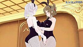 kusuha mizuha and cagalli yula athha in intense lesbian hentai action