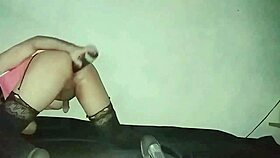 I bent over in lingerie for that dildo