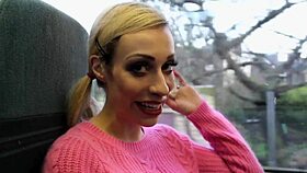 British girl boldly pisses in her jeans in public, making everyone watch her exhibitionist act