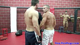 muscular hunks getting rough in orgy