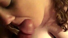 Stranger's face covered in cum after blowjob