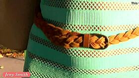 Jeny smith flashes in transparent dress and upskirt outdoor