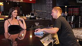 Bartender discovers milf pussy is the best cum rag ever