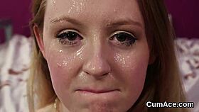 feisty bombshell, take this jizz shot on your face and swallow every drop!