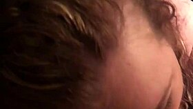 Stranger's face covered in cum after blowjob