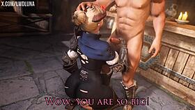 i fuck cute blonde demon in skyrim deepthroat tits anal
