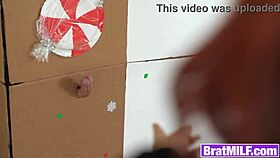 stepmom milfs swap for christmas, giving blowjobs and fucking in hardcore orgy for charity