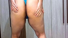 check out these panties with a spicy phrase on a big pussy fetish homemade video