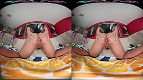 Sexy Colombian babe uses a buttplug in her ass during vr fucking session 😈