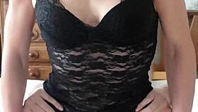 European milf in stockings and lingerie receives pussy licking and orgasm