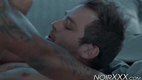 tattooed black gay max adonis anal fucks his hunky lover passionately
