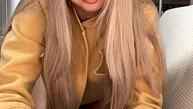 Amelie Dubon, the pretty milf, strokes her friend's cock in POV