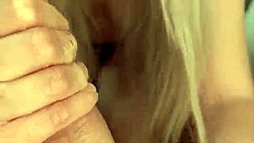 Amelie Dubon, the pretty milf, strokes her friend's cock in POV