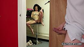 a wacky bombshell joins a blowbang. she gets facials and swallows the cum