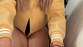 Amelie Dubon, the pretty milf, strokes her friend's cock in POV