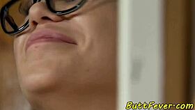 This babe is getting anally fucked doggystyle with cum on her ass 😈