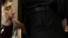 Gay priest fucks teen 18+ ass bareback in uniform