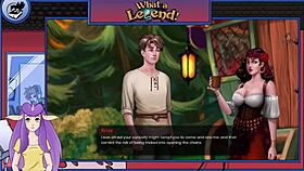 brunette with big tits participates in monster orgy in anime game legend part 33