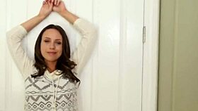 Pornstar babe gets her ass fucked hard and cum sprayed all over. Brunette with small tits in hardcore action. 💦