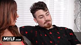 Callie, Fearsome Baseball Coach, Takes Charge on Sofa with Fierce Fucking!